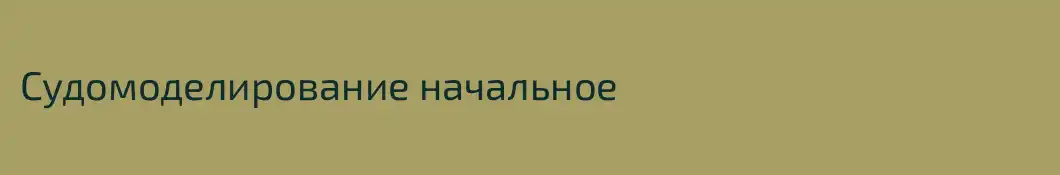 Судомоделирование начальное